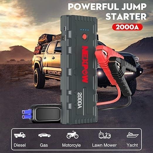 NEXPOW 2000A portable jump starter, led